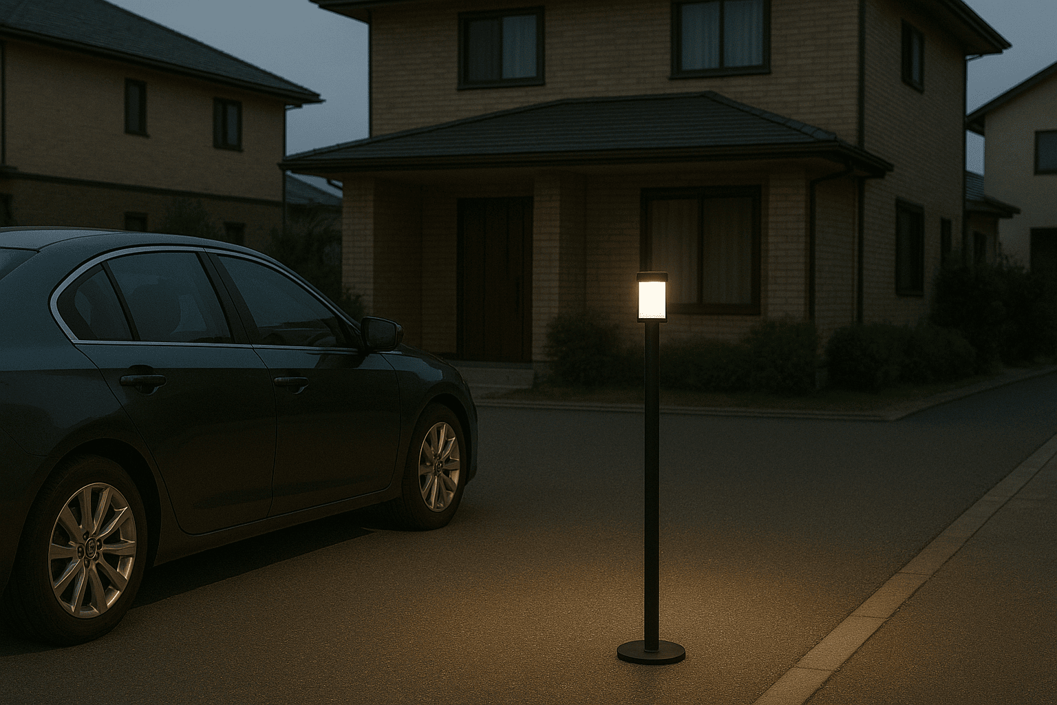 夕暮れの住宅風景